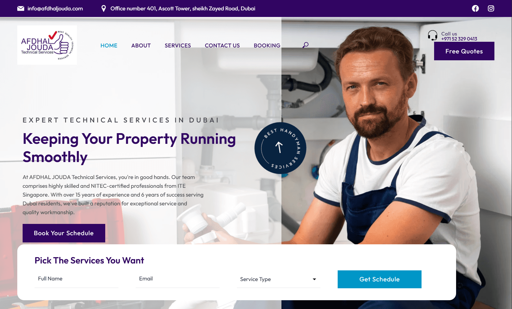 Afdhal Jouda Technical Service project by Clispy Solutions
