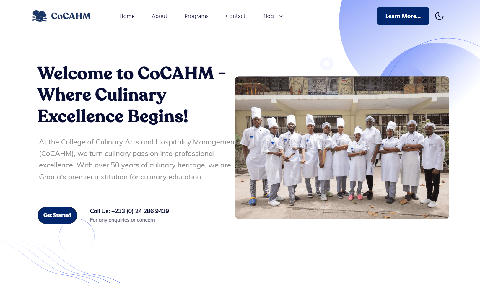 CoCAHM Culinary College project by Clispy Solutions