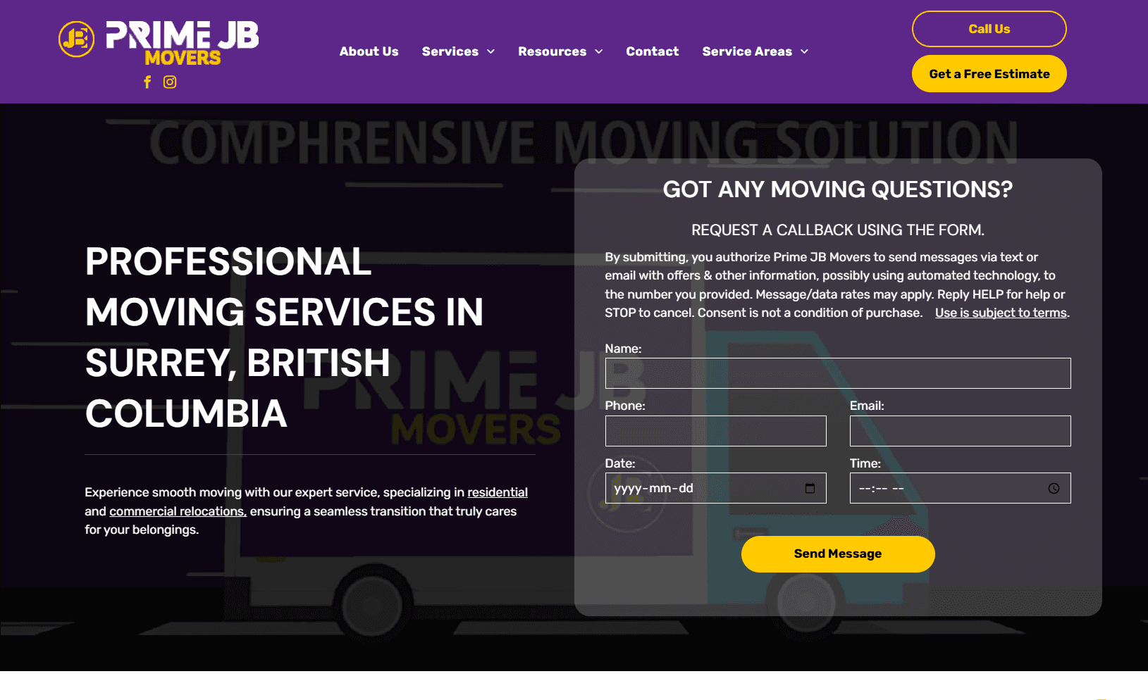 Prime JB Movers project by Clispy Solutions